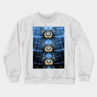 Abstract Blue Flower Chain Crewneck Sweatshirt